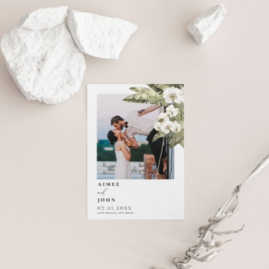 White Orchid Save the Date Einladung