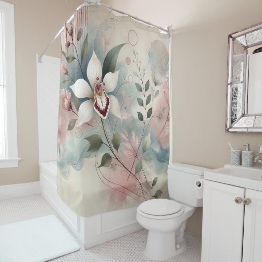"WHITE ORCHID" - SHOWER CURTAIN DUSCHVORHANG (Beispiel)