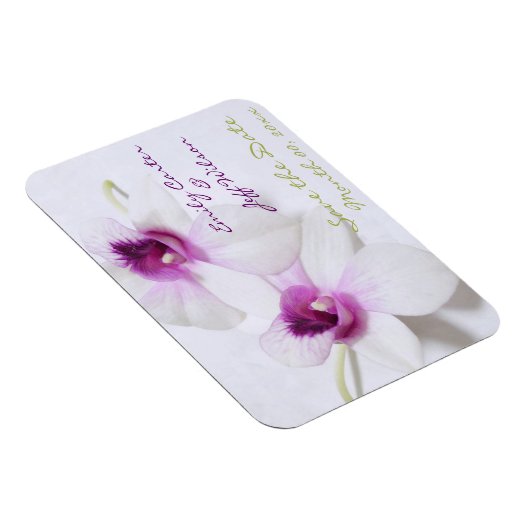 White Orchid Speichern Sie die Datumsmagnete Magnet (Rechte Seite)