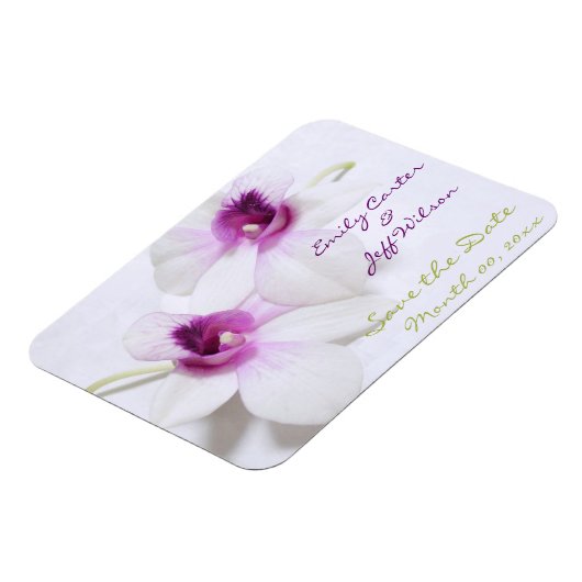 White Orchid Speichern Sie die Datumsmagnete Magnet (Linke Seite)