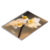 White Orchid Spiral Foto Notebook Notizblock (Linke Seite)