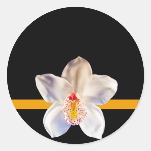 White Orchid Umschlag Aufkleber Hochzeitsticker (Vorderseite)