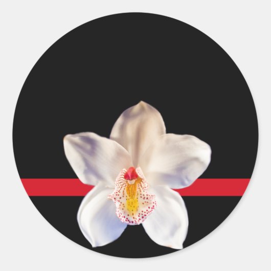 White Orchid Umschlag Aufkleber Hochzeitsticker (Vorderseite)
