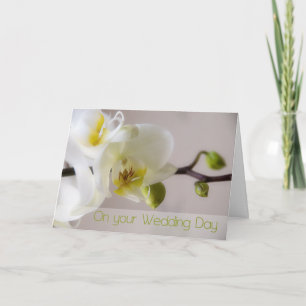 White Orchid Wedding Congratulation Card Karte