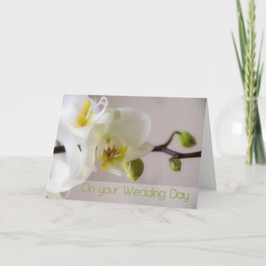 White Orchid Wedding Congratulation Card Karte (Vorderseite)