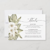 White Orchid Wedding Details Card RSVP Karte (Vorderseite)