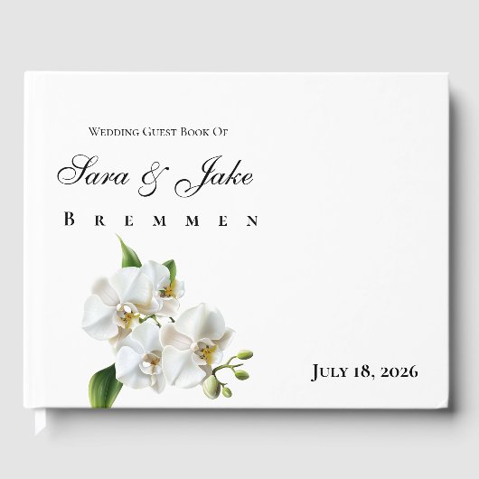White Orchid Wedding Gästebuch (Vorderseite)