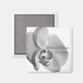 White Orchid Wedding Magnet (Vorderseite/Rückseite)
