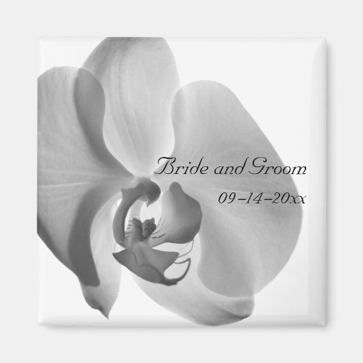 White Orchid Wedding Magnet (Vorne)