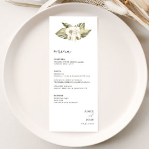 White Orchid Wedding Menu Menükarte