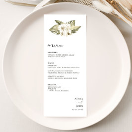 White Orchid Wedding Menu Menükarte