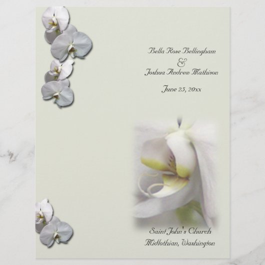 White Orchid Wedding Program (Vorderseite)
