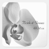 White Orchid Wedding Square Umschlag Aufkleber (Vorderseite)