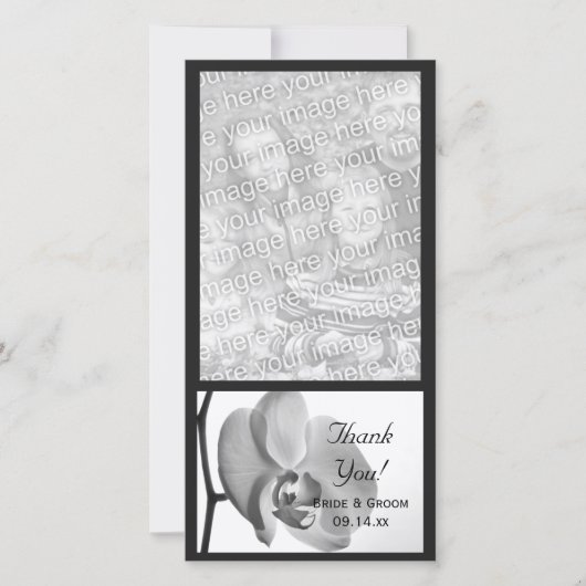 White Orchid Wedding Vielen Dank Foto Card Dankeskarte (Vorderseite)
