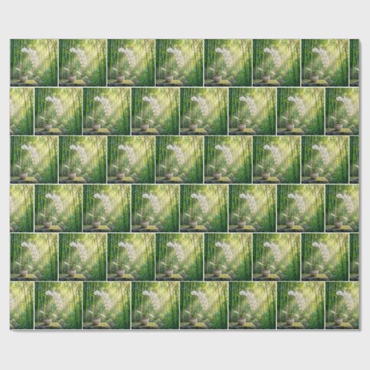 White Orchids and Bamboo Forest Geschenkpapier (Flach)