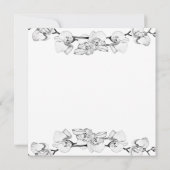 White Orchids Art Sketch Moderne romantische Hochz Einladung (Rückseite)