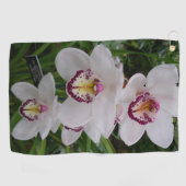 White Orchids Beautiful Tropical Flowers Golfhandtuch (Horizontal)