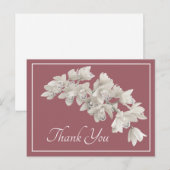 White Orchids Blush Hintergrund Danke Postkarte (Vorne/Hinten)