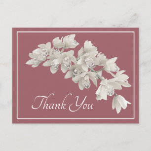 White Orchids Blush Hintergrund Danke Postkarte