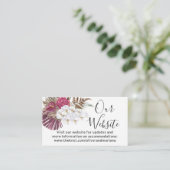 White Orchids Burgundy Floral Wedding Begleitkarte (Stehend Vorderseite)