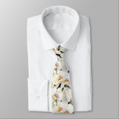 White Orchids Classic Formal Floral Neck Tie Krawatte (Gebunden)
