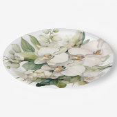 White Orchids Hochzeit Pappteller (Schrägansicht)