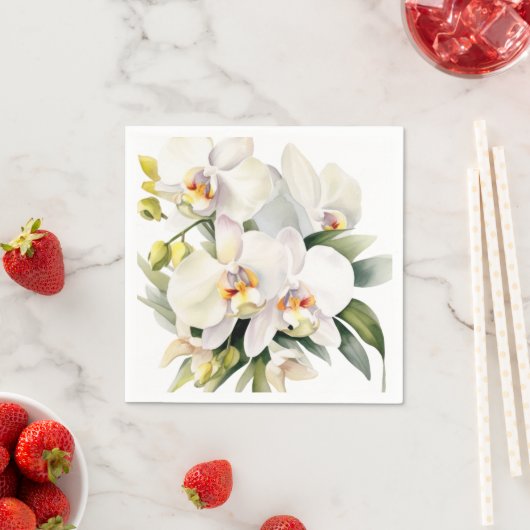 White Orchids Hochzeit Serviette (Beispiel)