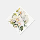 White Orchids Hochzeit Serviette (Ecke)