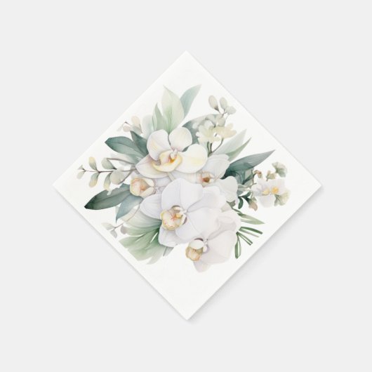White Orchids Hochzeit Serviette (Ecke)