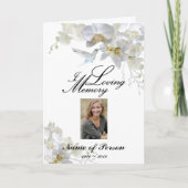White Orchids Hummingbird Blume Beerdigung Program Programm (Vorderseite)