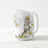 White Orchids Name Template Elegante Geschenkidee Kaffeetasse (VorderseiteRechts)