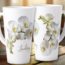 White Orchids Name Template Elegantes Geschenk Lat