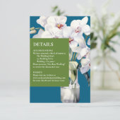White Orchids Ocean Blue Details Umschließungskart Begleitkarte (Stehend Vorderseite)