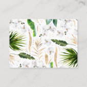 White Orchids Palm Blätter Babybücher anfordern Visitenkarte (Rückseite)