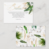 White Orchids Palm Blätter Babybücher anfordern Visitenkarte (Vorne/Hinten)