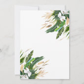 White Orchids Palm Blätter Gold Balloon Baby Dusch Einladung (Rückseite)