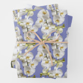 White Orchids Periwinkle Blue Lavender Geschenkpapier Set (Beispiel)