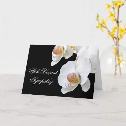 White Orchids Sympathie Card Karte (Gelbe Blume)