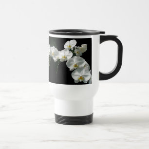 White Orchids Travel Mug Reisebecher