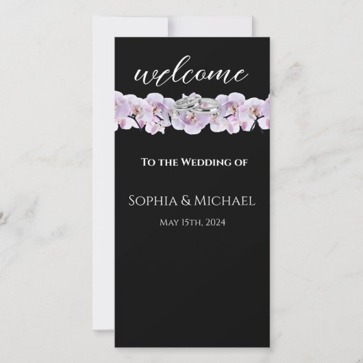 White Orchids-Wedding Rings-Wedding Programm- (Vorderseite)