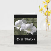 "WHITE ORCHIDS WITH RAINDROPS" (Foto) Karte (Gelbe Blume)