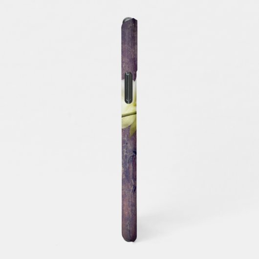 White Orchids Wood Look Name Initial iPhone Case iPhone Hülle (Rechte Seite)