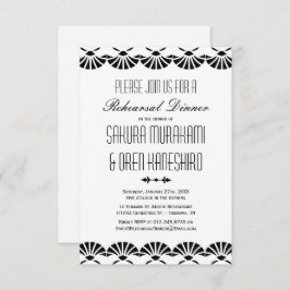 White Oriental Art Deco Probe Abendessen Einladung