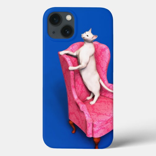 White oriental cat Case-Mate iPhone case (Rückseite)