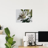 White Oriental Lilie Blume Poster (Heimbüro)
