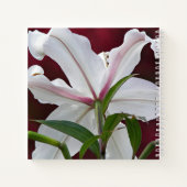 White Oriental Lily Bloom Floral Notizblock (Rückseite)