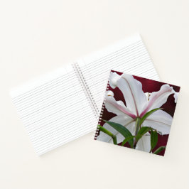White Oriental Lily Bloom Floral Notizblock