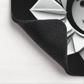 White Origami Star mit Lächeln Mousepad (Ecke)