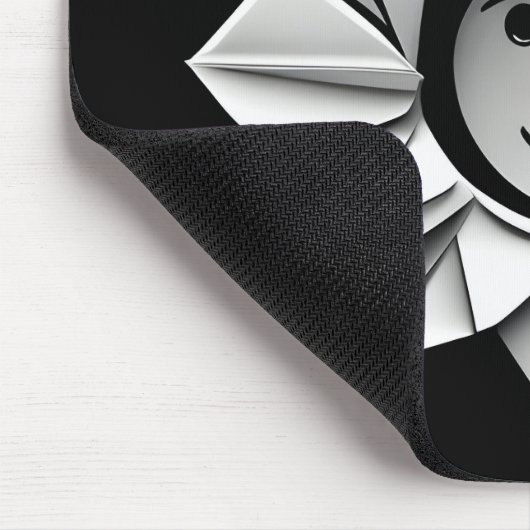 White Origami Star mit Lächeln Mousepad (Ecke)