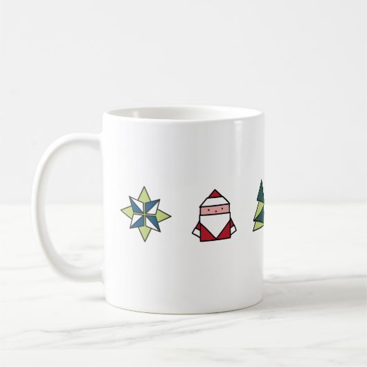 White Origami Weihnachten Kaffeetasse (Links)